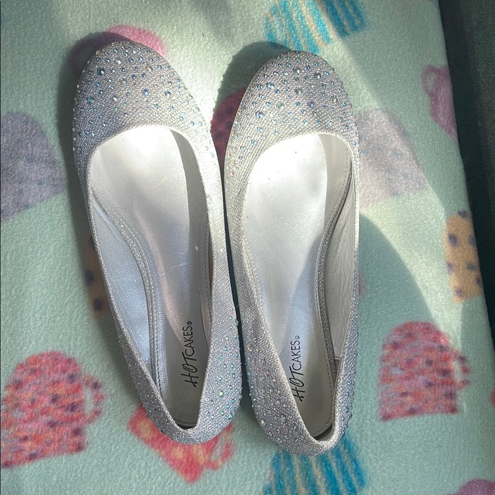 Sparkling Silver Ballet Flats
